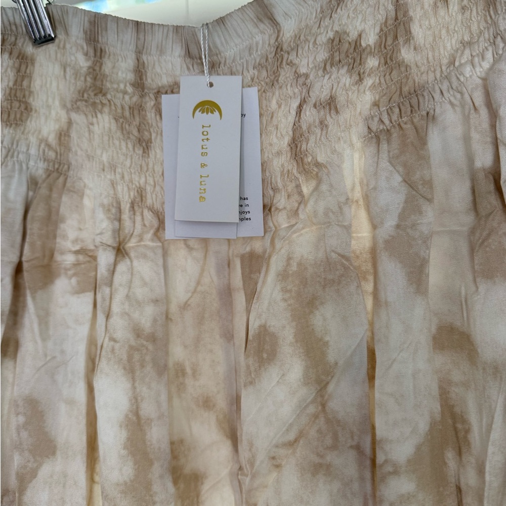 Stylish Tan Tie-Dye Women's Pants - Picture 2 of 2